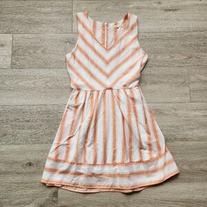 Copper Key Striped Dress Womens Small Sleeveless Peach Melon Color